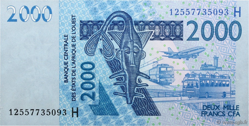 2000 Francs WEST AFRIKANISCHE STAATEN  2012 P.619H ST