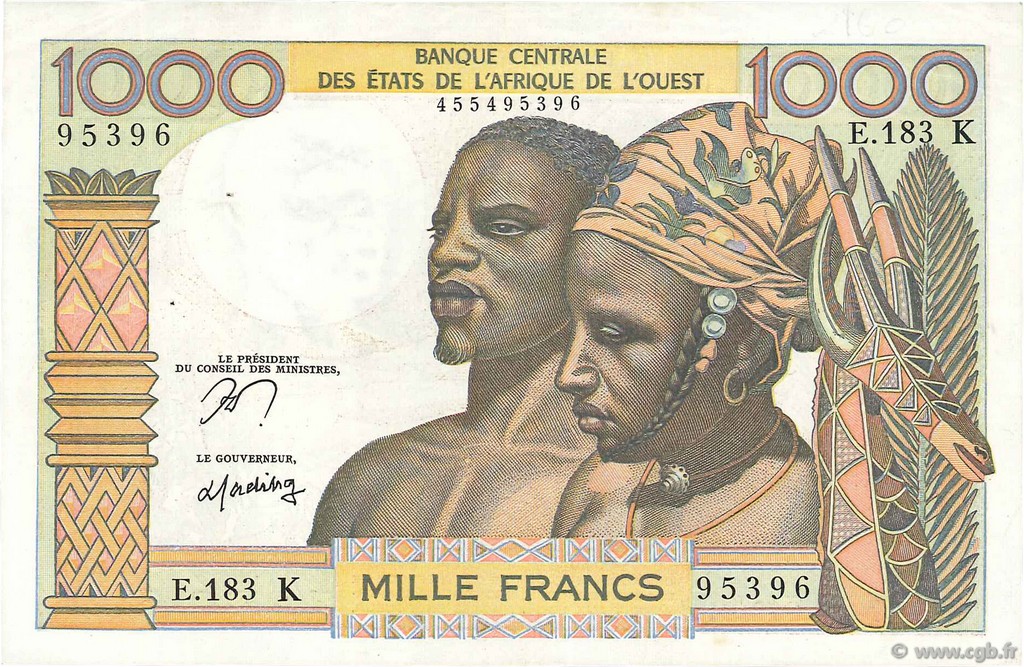 1000 Francs ÉTATS DE L AFRIQUE DE L OUEST  1978 P.703Kn pr.SUP