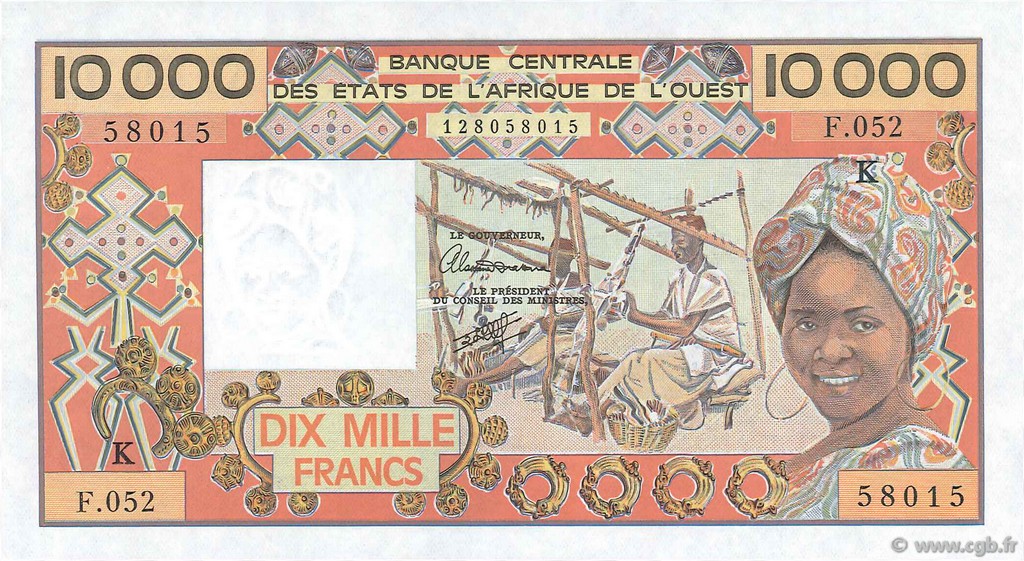 10000 Francs ÉTATS DE L AFRIQUE DE L OUEST  1991 P.709Kl NEUF