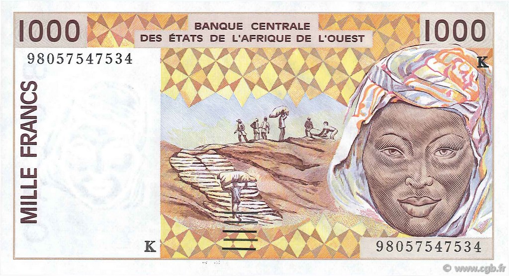 1000 Francs ÉTATS DE L AFRIQUE DE L OUEST  1998 P.711Kh NEUF