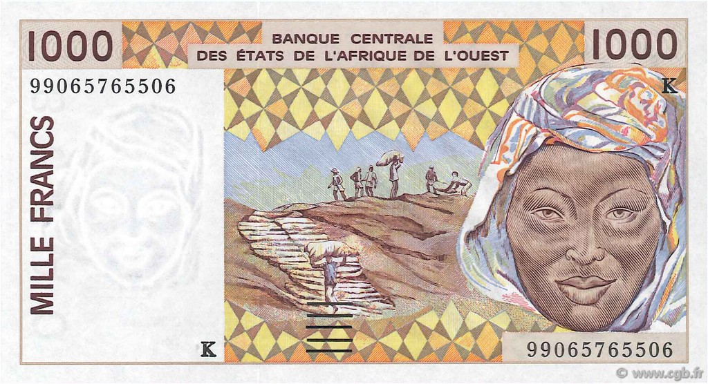1000 Francs WEST AFRIKANISCHE STAATEN  1999 P.711Ki fST