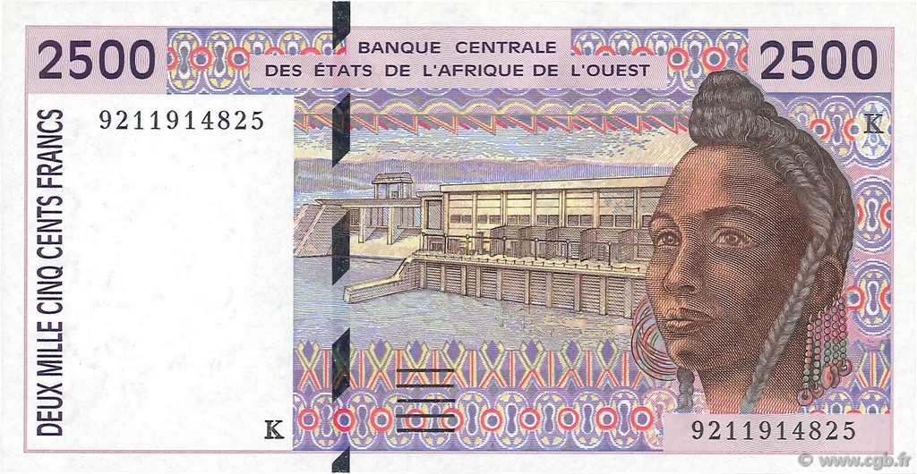 2500 Francs WEST AFRIKANISCHE STAATEN  1992 P.712Ka fST