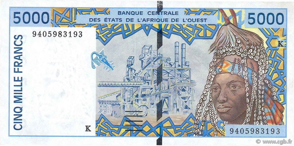 5000 Francs ÉTATS DE L AFRIQUE DE L OUEST  1994 P.713Kc pr.NEUF