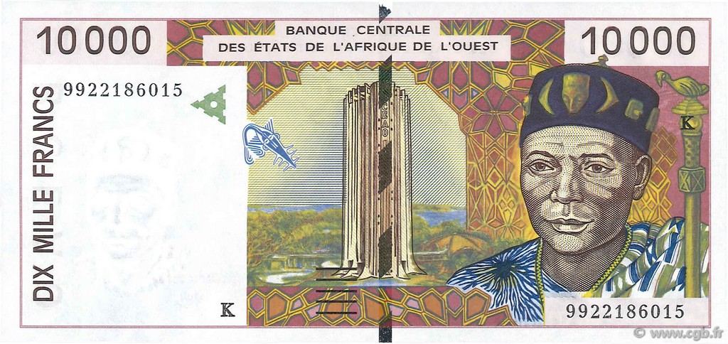 10000 Francs ÉTATS DE L AFRIQUE DE L OUEST  1999 P.714Kh pr.NEUF