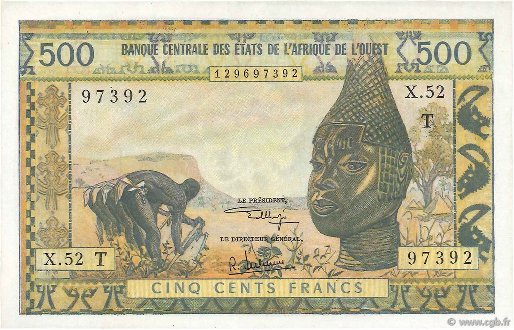500 Francs WEST AFRIKANISCHE STAATEN  1973 P.802Tk VZ
