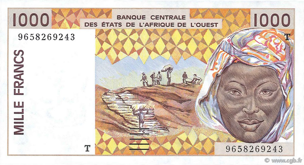 1000 Francs ÉTATS DE L AFRIQUE DE L OUEST  1996 P.811Tf NEUF