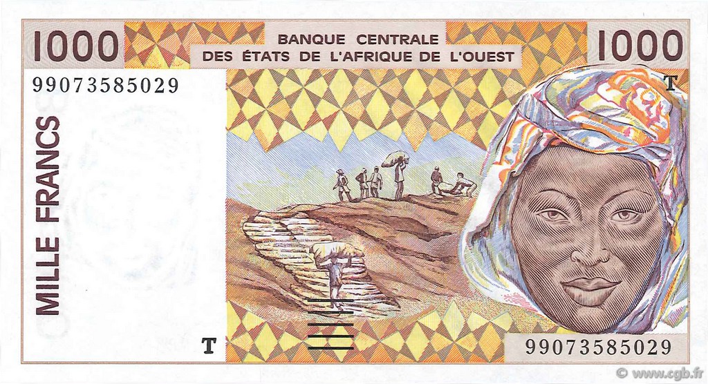 1000 Francs WEST AFRICAN STATES  1999 P.811Ti UNC