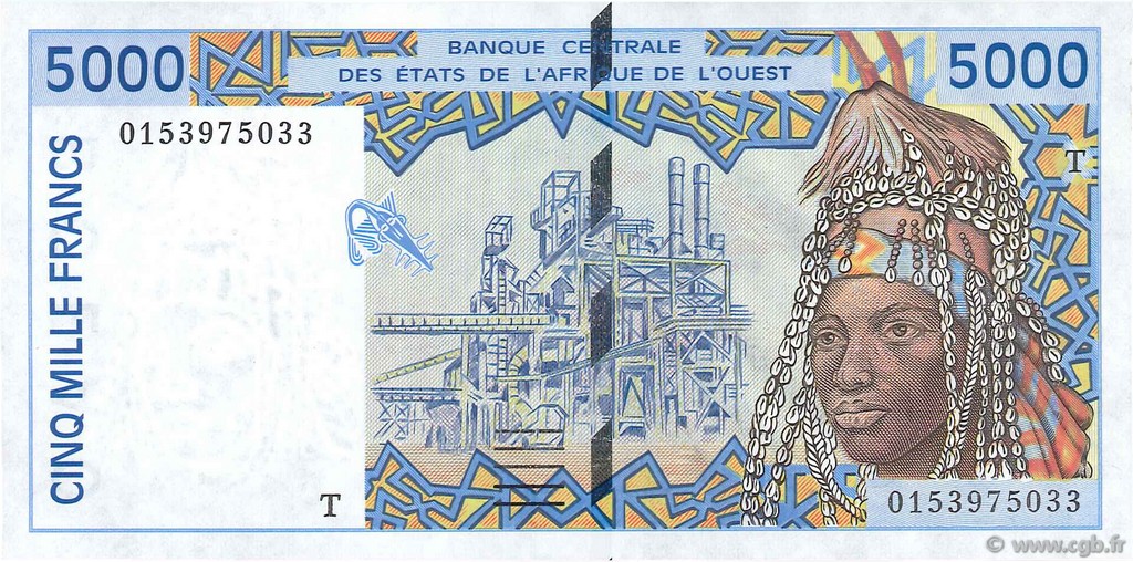 5000 Francs ÉTATS DE L AFRIQUE DE L OUEST  2001 P.813Tj NEUF