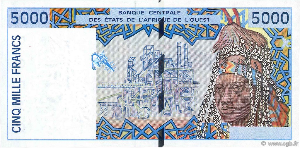 5000 Francs Épreuve ÉTATS DE L AFRIQUE DE L OUEST  1992 P.113As pr.NEUF