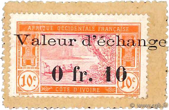 10 Centimes COTE D IVOIRE  1920 P.05 SUP