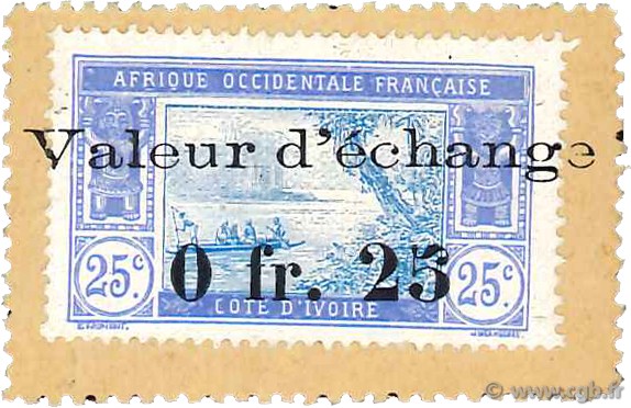 25 Centimes COTE D IVOIRE  1920 P.06 pr.NEUF