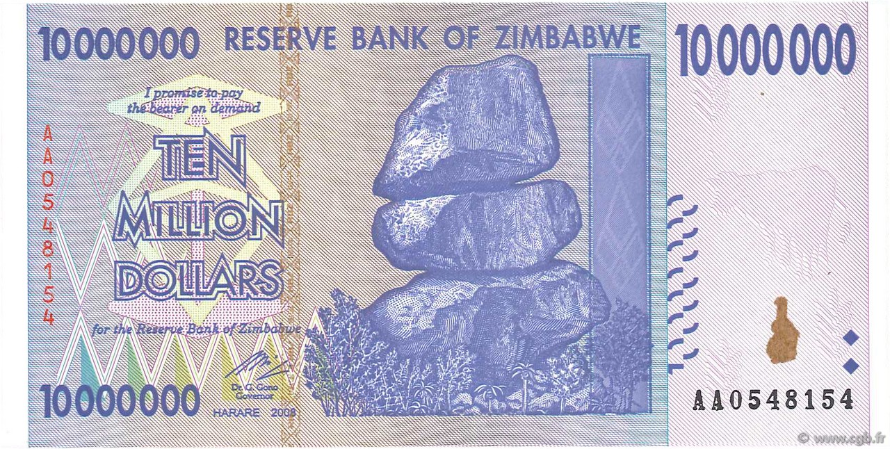 10 Millions Dollars ZIMBABWE  2008 P.78 UNC
