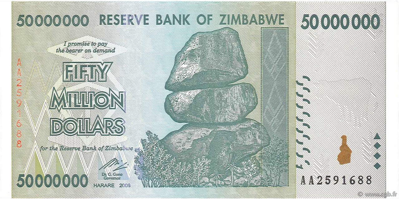 50 Millions Dollars ZIMBABUE  2008 P.79 FDC