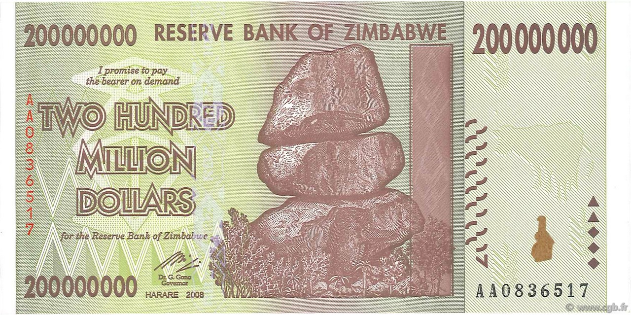 200 Millions Dollars ZIMBABWE  2008 P.81 FDC