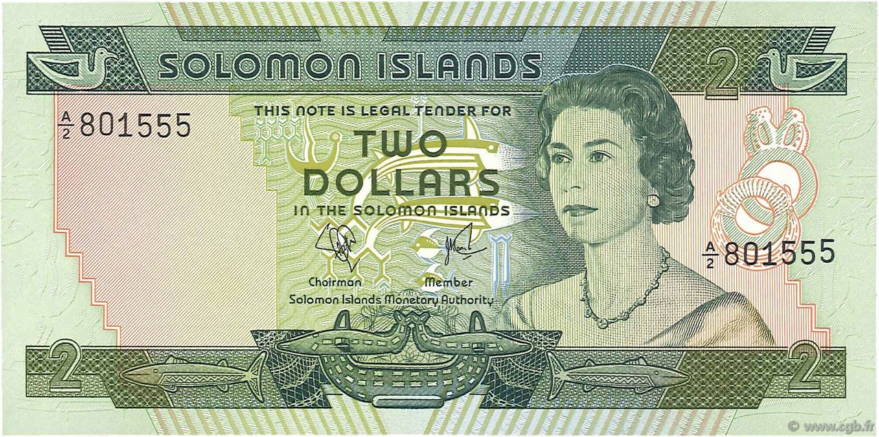2 Dollars SOLOMON ISLANDS  1977 P.05a UNC