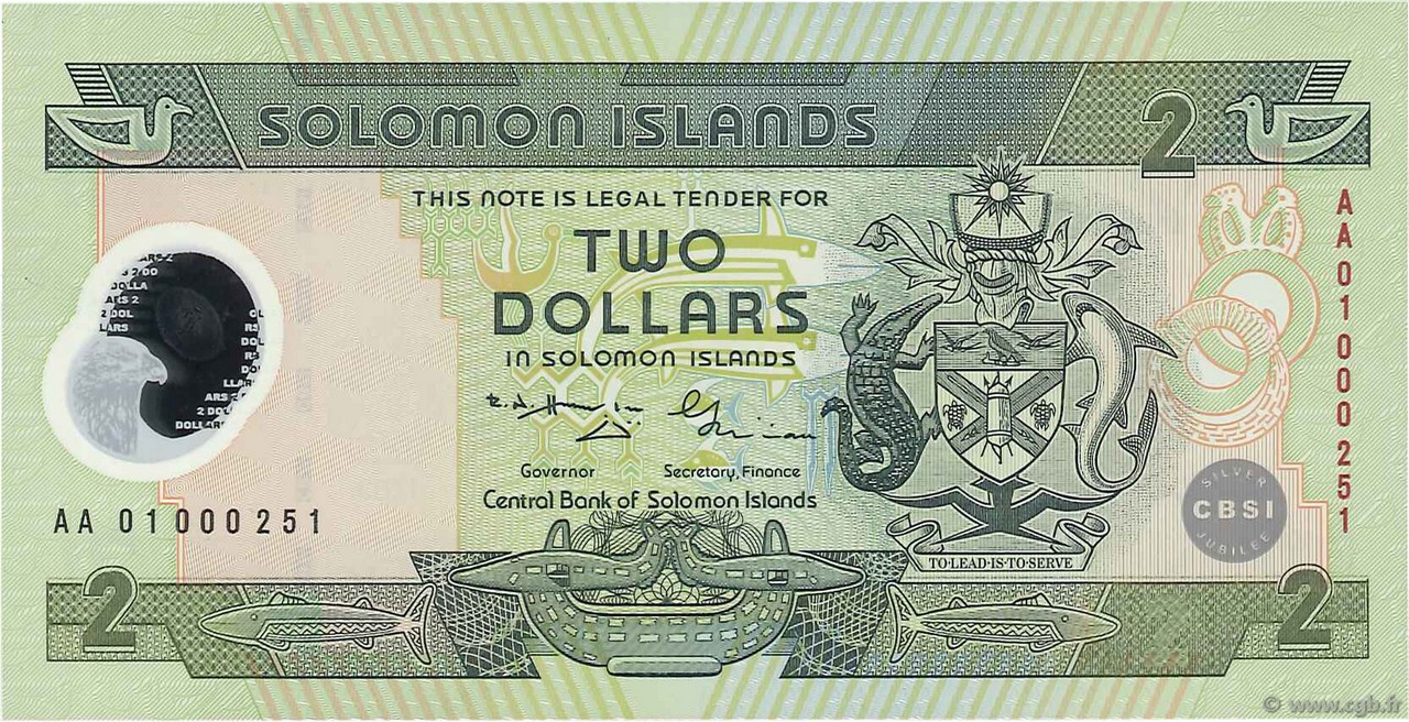 2 Dollars Commémoratif SOLOMON-INSELN  2001 P.23 ST