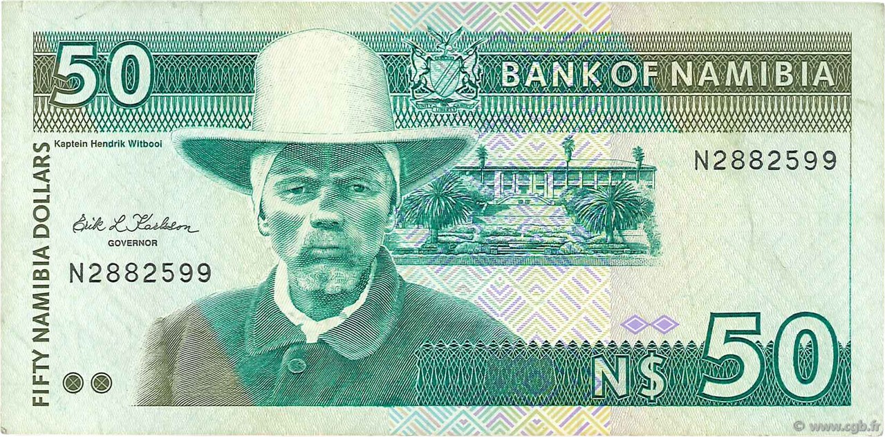 50 Namibia Dollars NAMIBIA  1993 P.02a VF