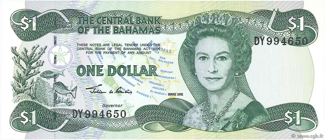 1 Dollar BAHAMAS  2002 P.70 ST