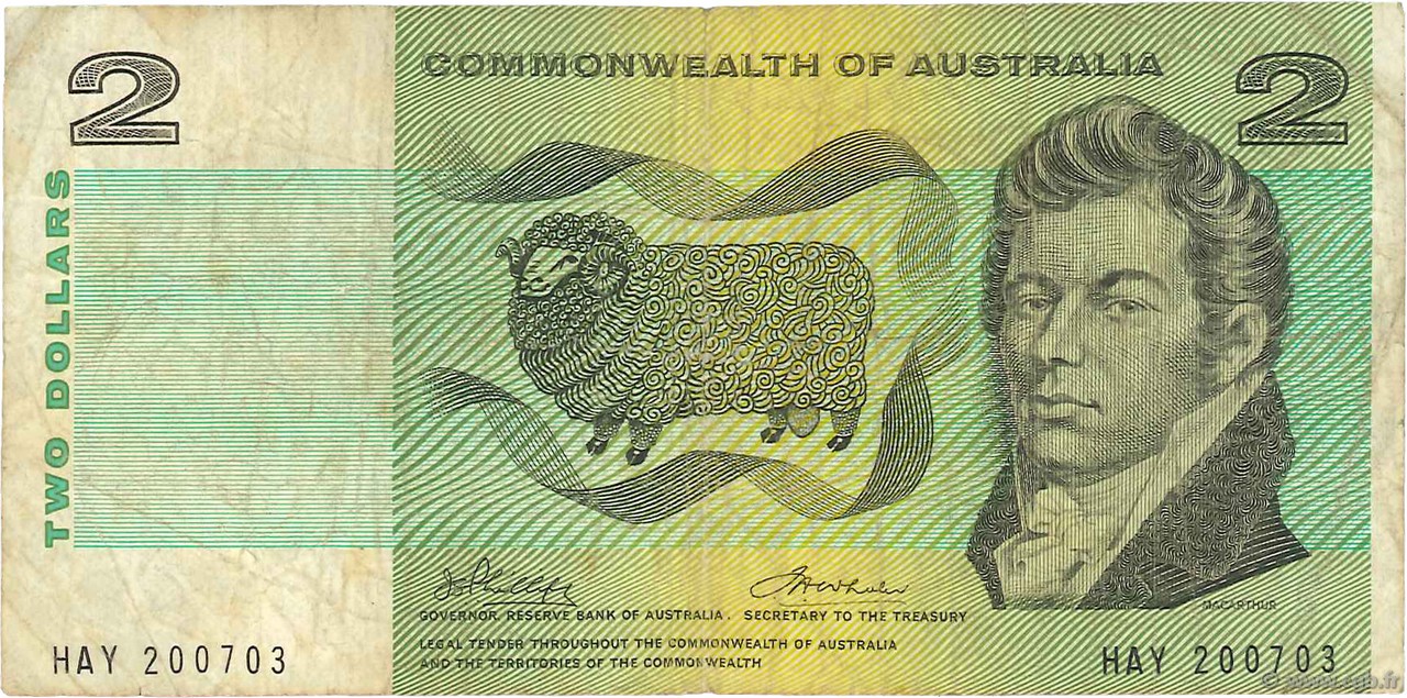 2 Dollars AUSTRALIE  1972 P.38d B