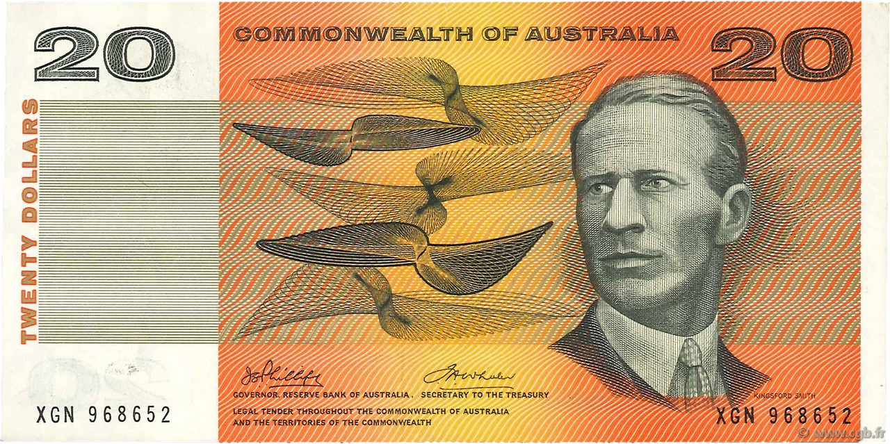 20 Dollars AUSTRALIA  1972 P.41d VF
