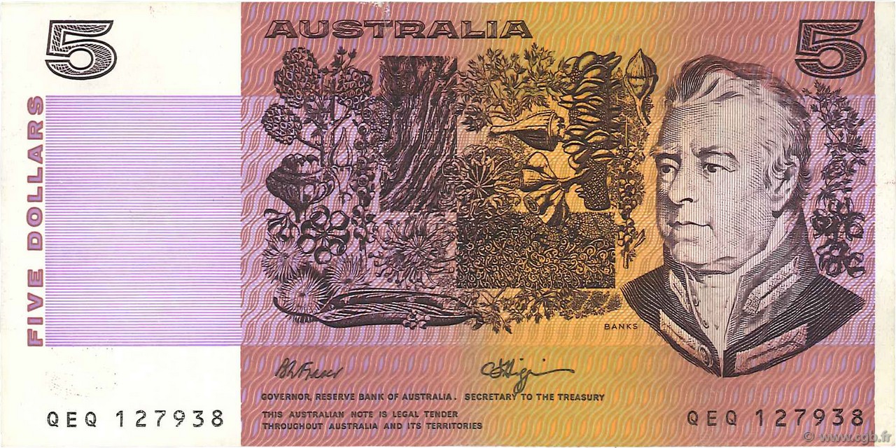 5 Dollars AUSTRALIEN  1990 P.44f SS