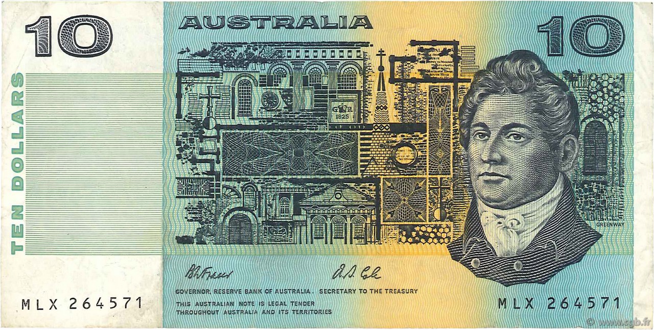 10 Dollars AUSTRALIA  1991 P.45g BC
