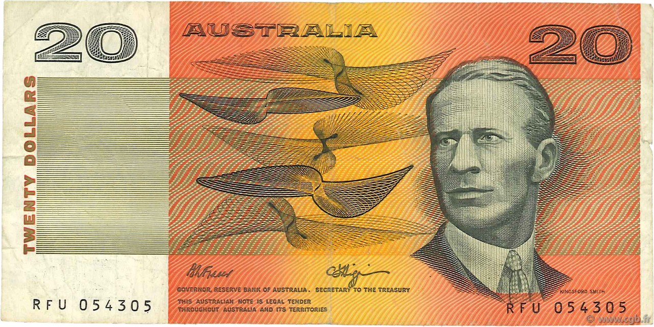20 Dollars AUSTRALIA  1989 P.46g MB