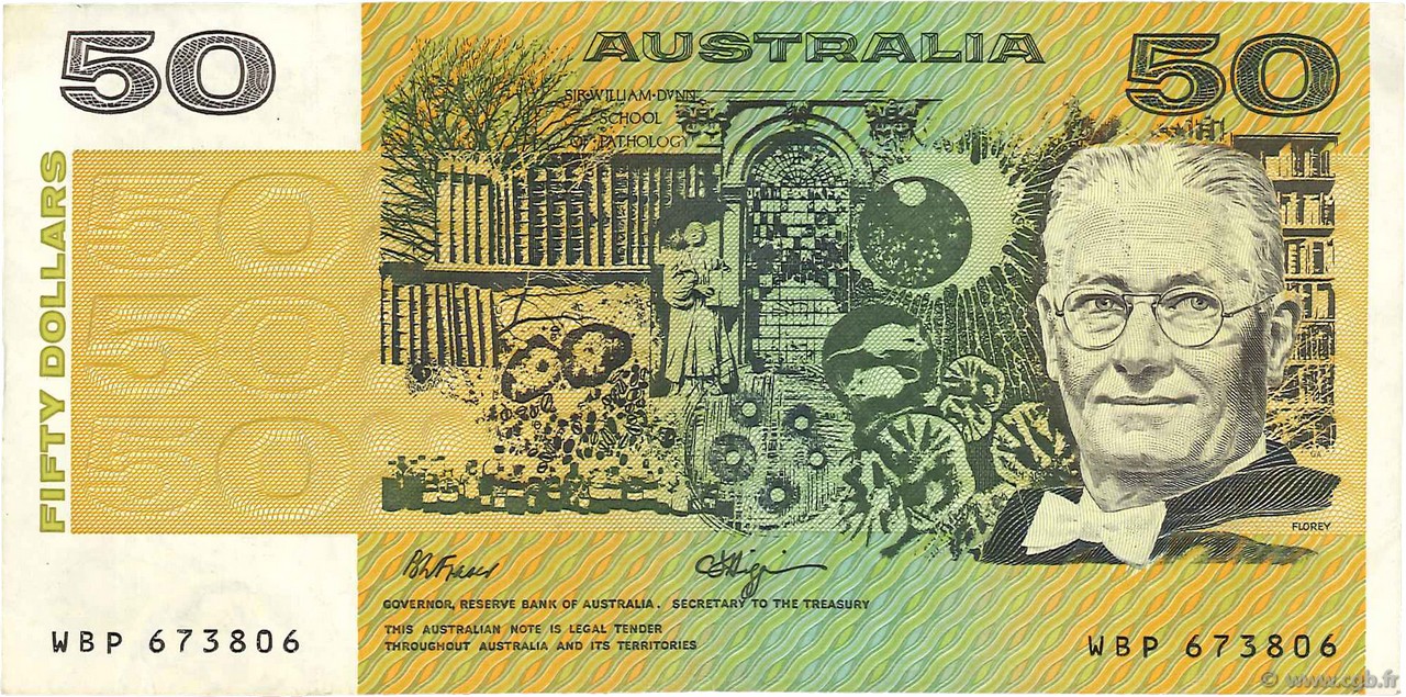 50 Dollars AUSTRALIA  1989 P.47g BC+