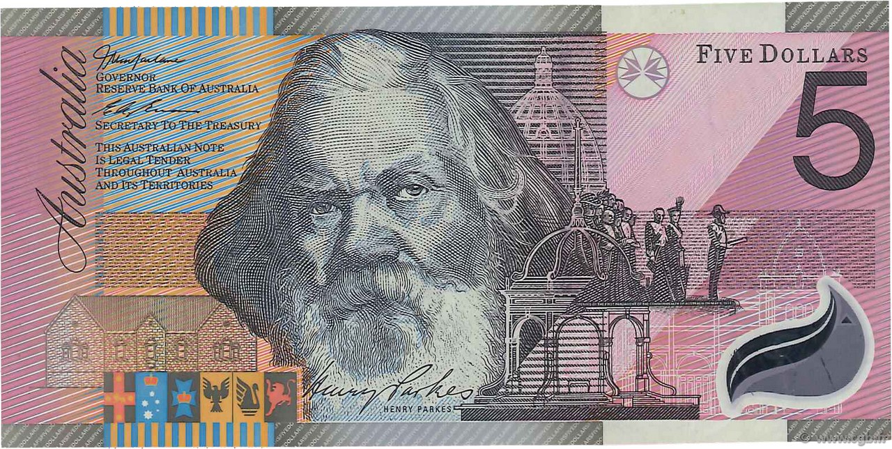 5 Dollars AUSTRALIA  2001 P.56 MBC