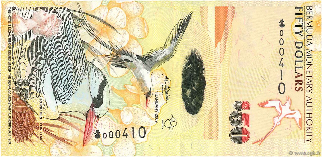50 Dollars BERMUDA  2009 P.61a AU