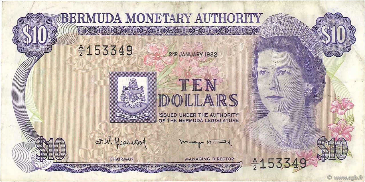 10 Dollars BERMUDAS  1982 P.30b fSS