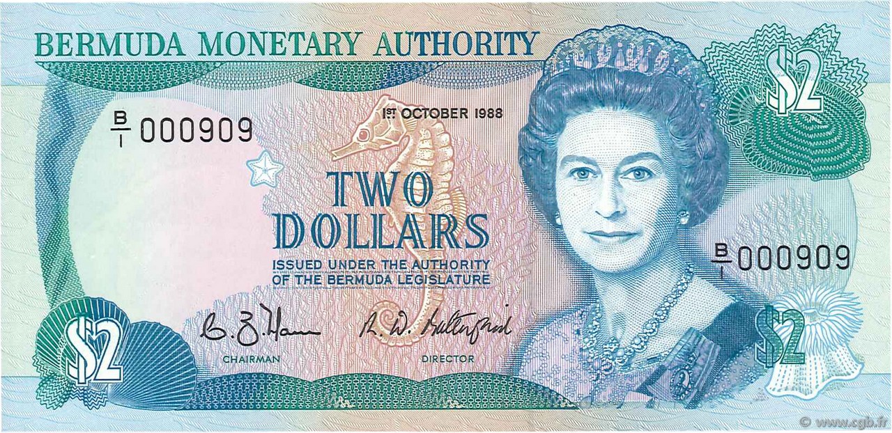 2 Dollars BERMUDA  1988 P.34a FDC