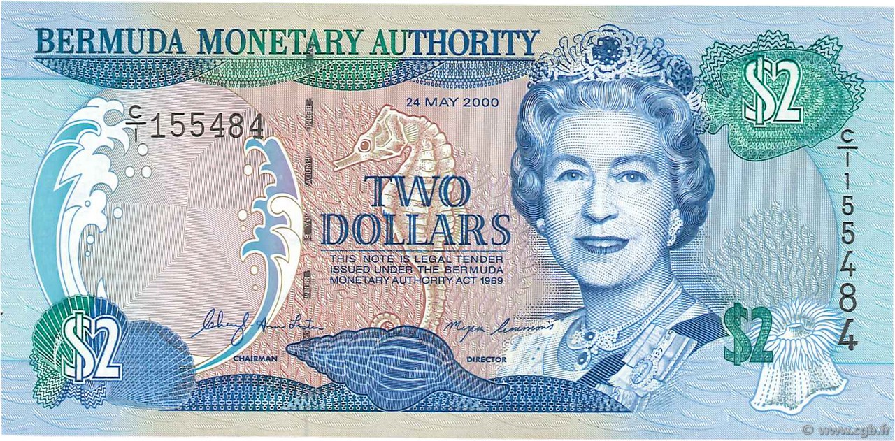2 Dollars BERMUDAS  2000 P.50a ST