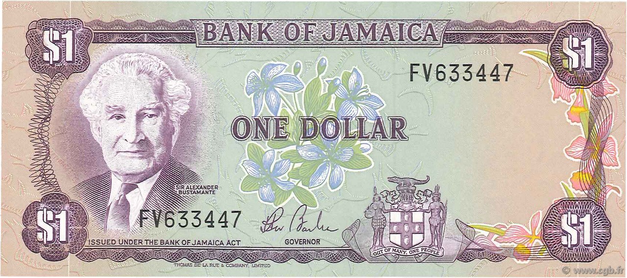 1 Dollar JAMAICA  1984 P.64b SC+
