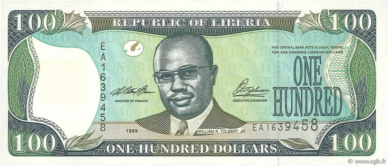 100 Dollars LIBERIA  1999 P.25 FDC
