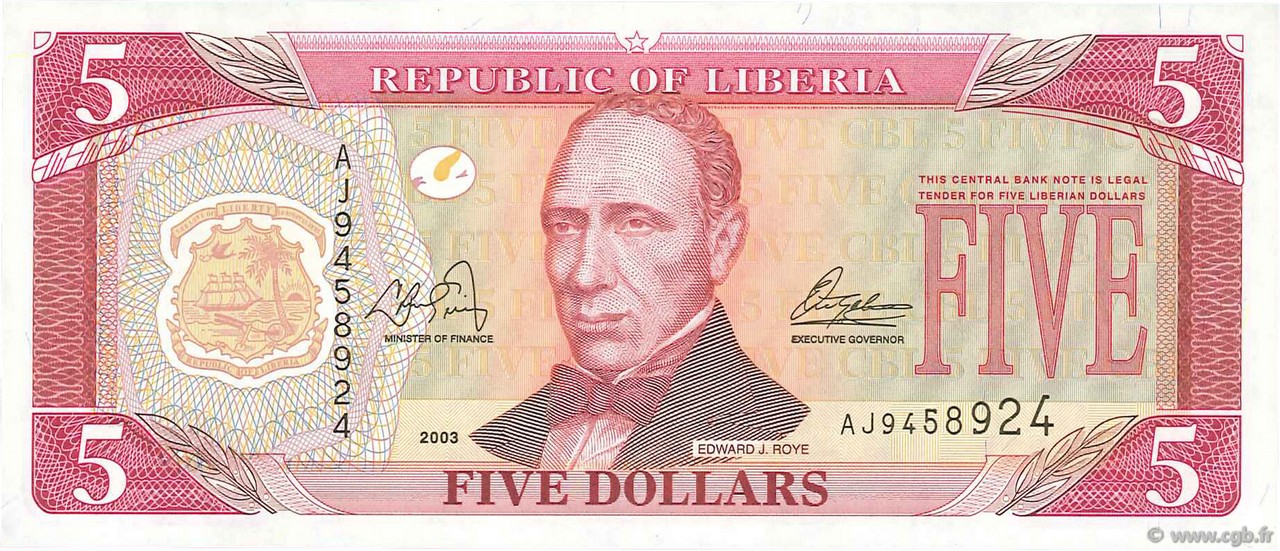 5 Dollars LIBERIA  2003 P.26a ST