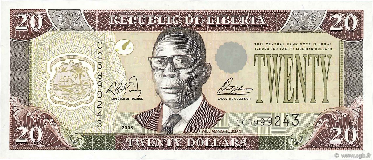 20 Dollars LIBERIA  2003 P.28a SUP+