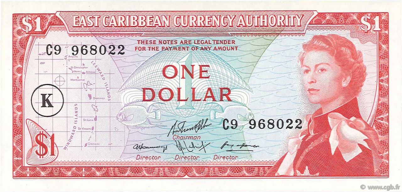 1 Dollar CARAÏBES  1965 P.13k NEUF