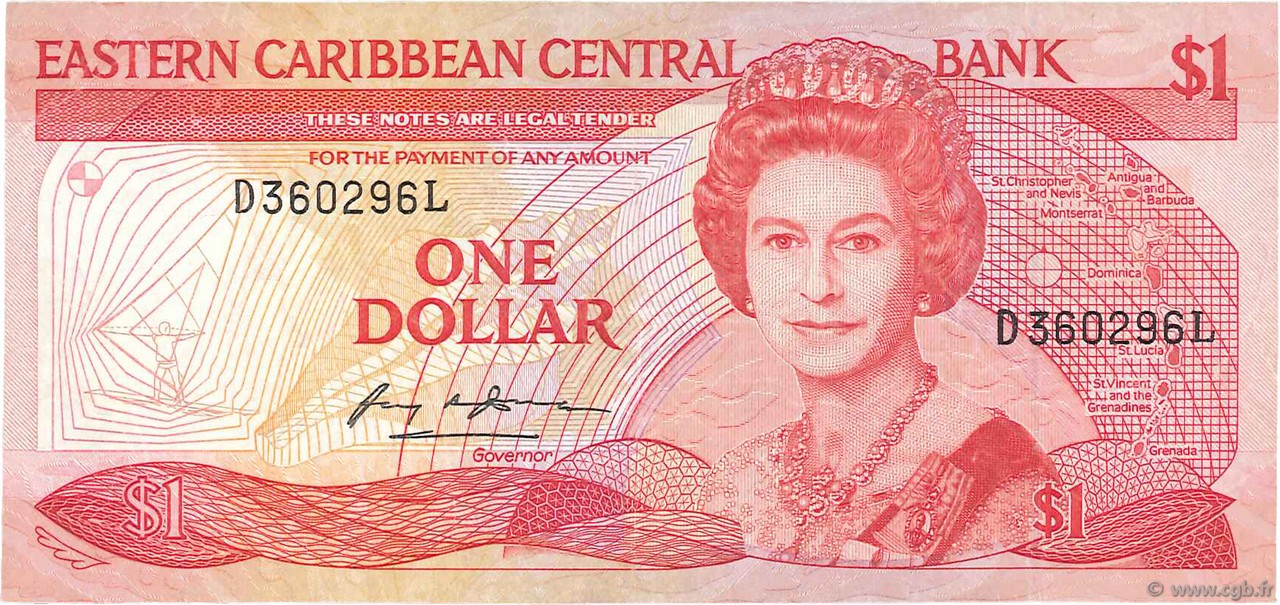 1 Dollar CARIBBEAN   1985 P.17l F