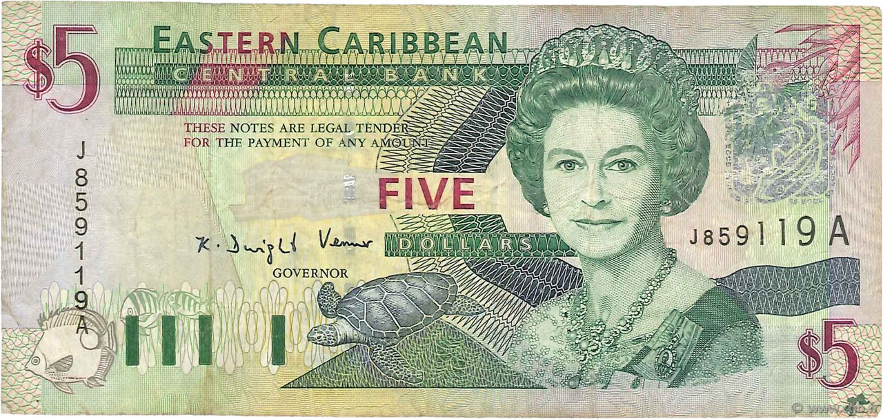 5 Dollars CARIBBEAN   2003 P.42a F