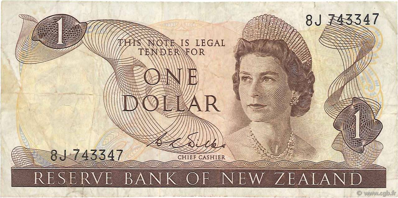 1 Dollar NEW ZEALAND  1968 P.163b VF-