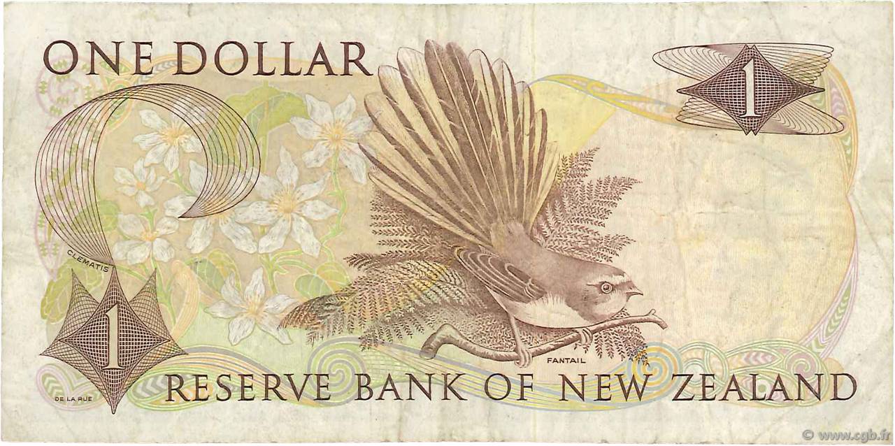 1 Dollar NEW ZEALAND 1968 P.163b b71_0437 Banknotes