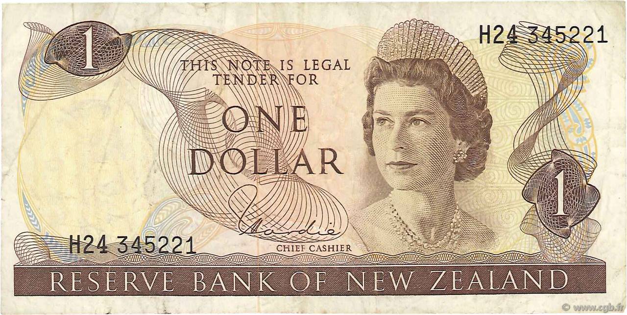 1 Dollar NUOVA ZELANDA
  1977 P.163d BB
