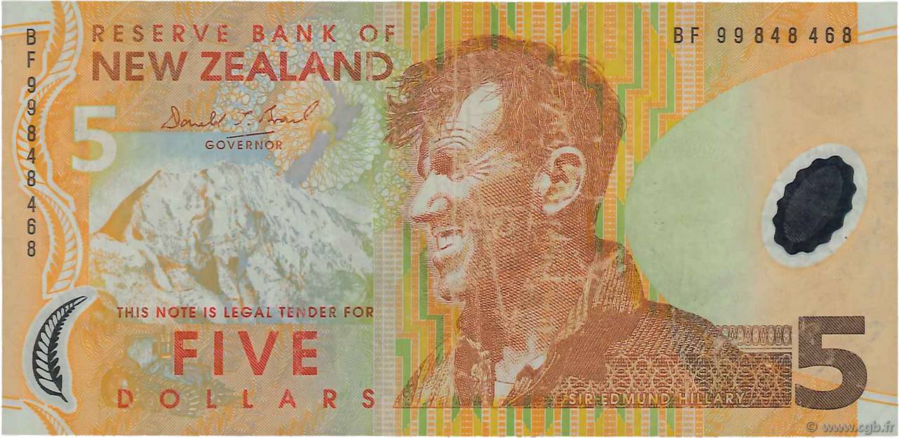 5 Dollars NUEVA ZELANDA
  1999 P.185a MBC