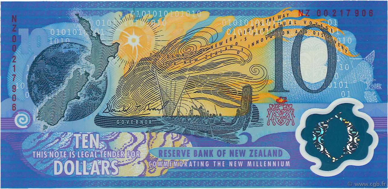 10 Dollars Commémoratif NEW ZEALAND  1999 P.190b UNC