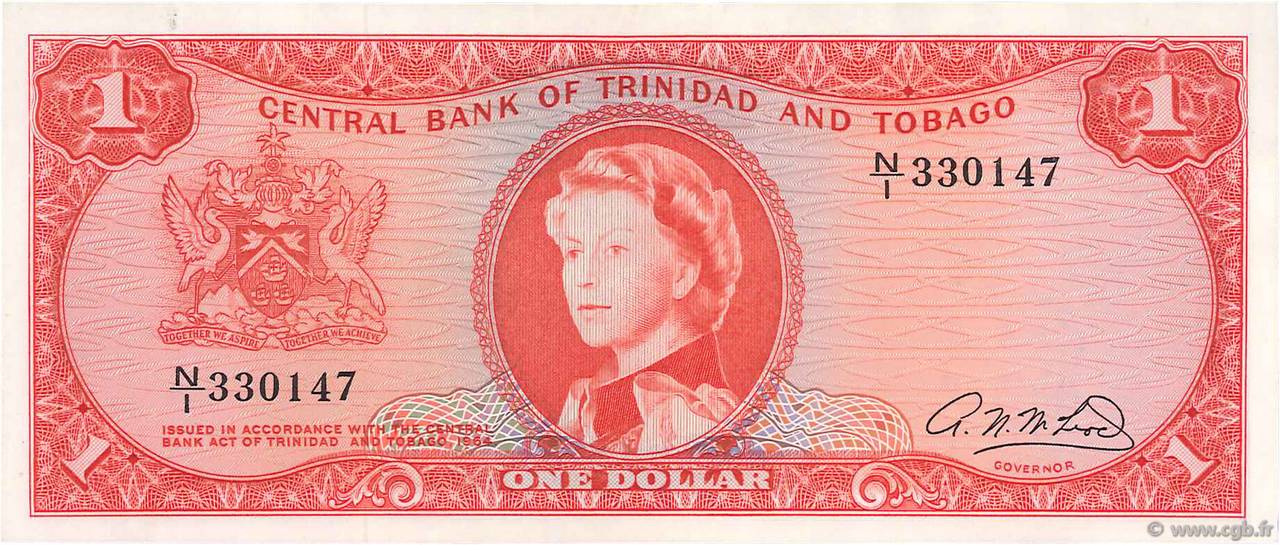 1 Dollar TRINIDAD Y TOBAGO  1964 P.26b SC