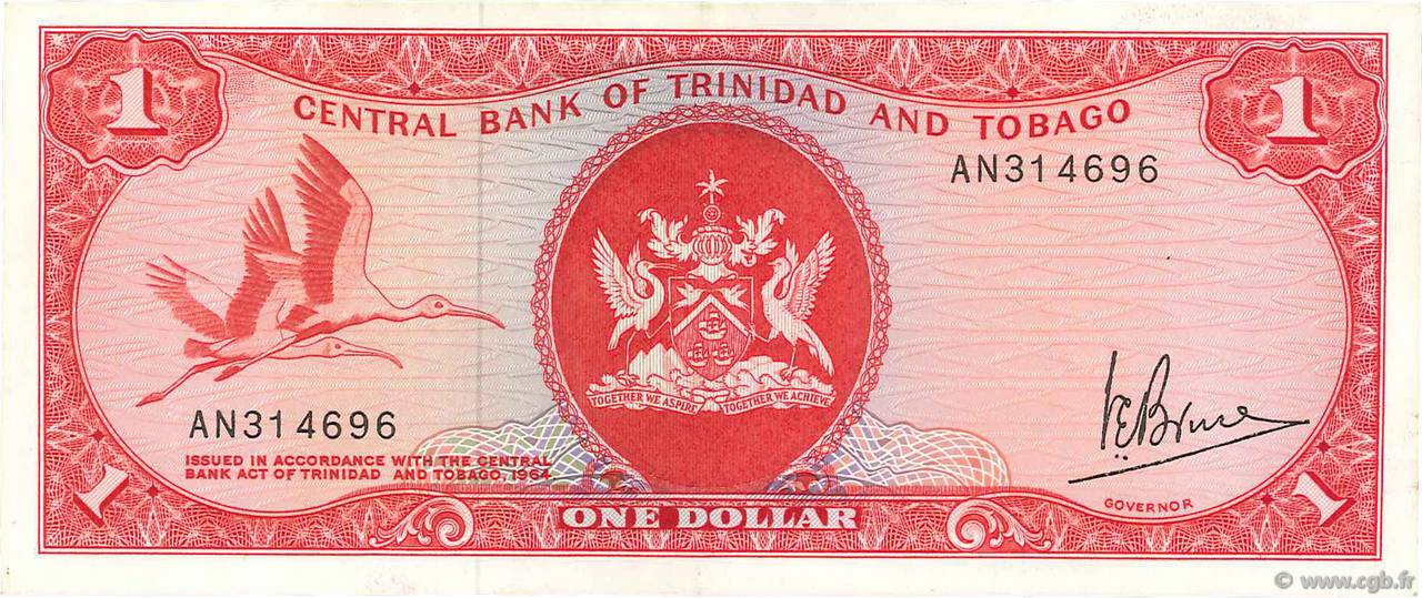 1 Dollar TRINIDAD and TOBAGO  1977 P.30a XF
