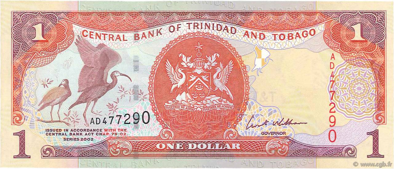 1 Dollar TRINIDAD and TOBAGO  2002 P.41 UNC-