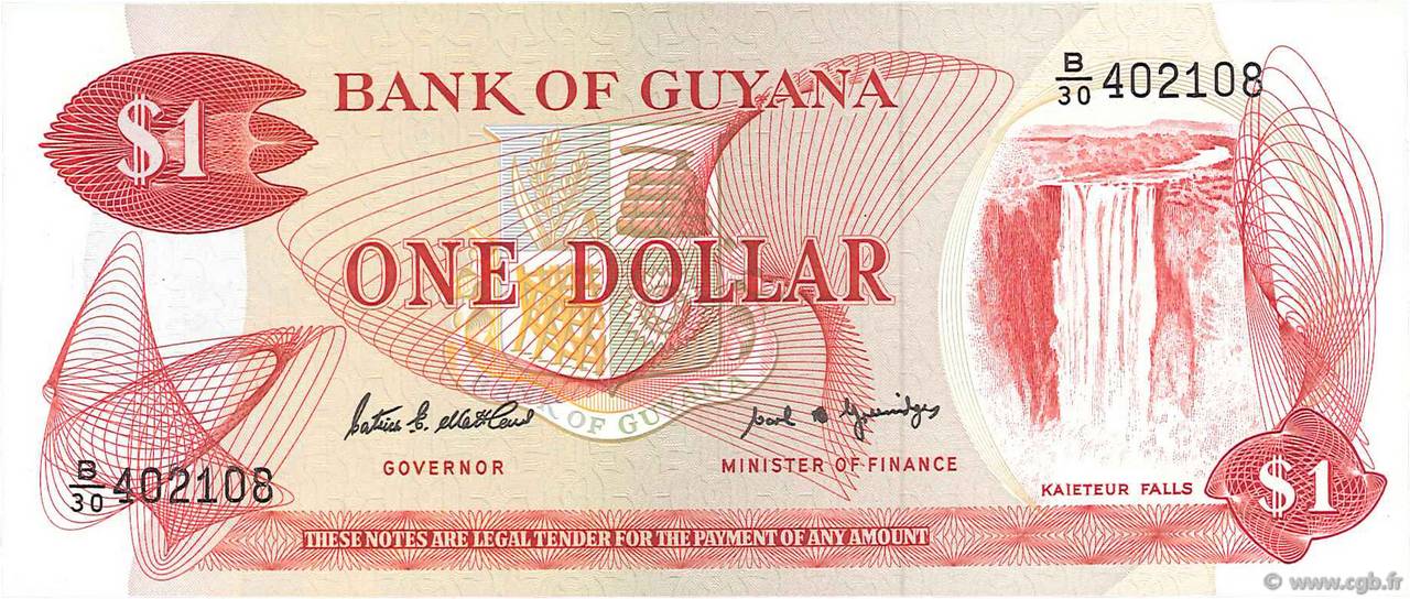 1 Dollar GUYANA  1989 P.21f NEUF