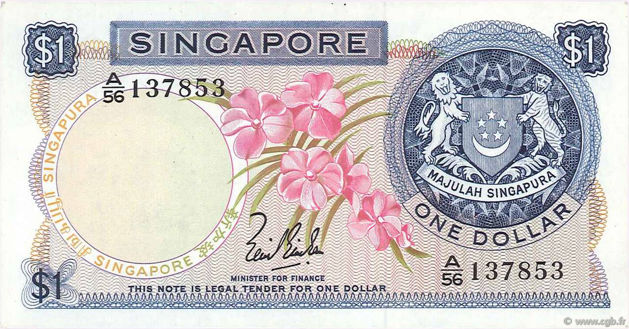 1 Dollar SINGAPOUR  1967 P.01a SUP